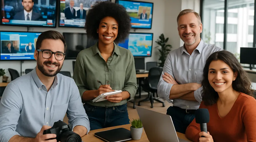The TeleVision Daily editorial team at work